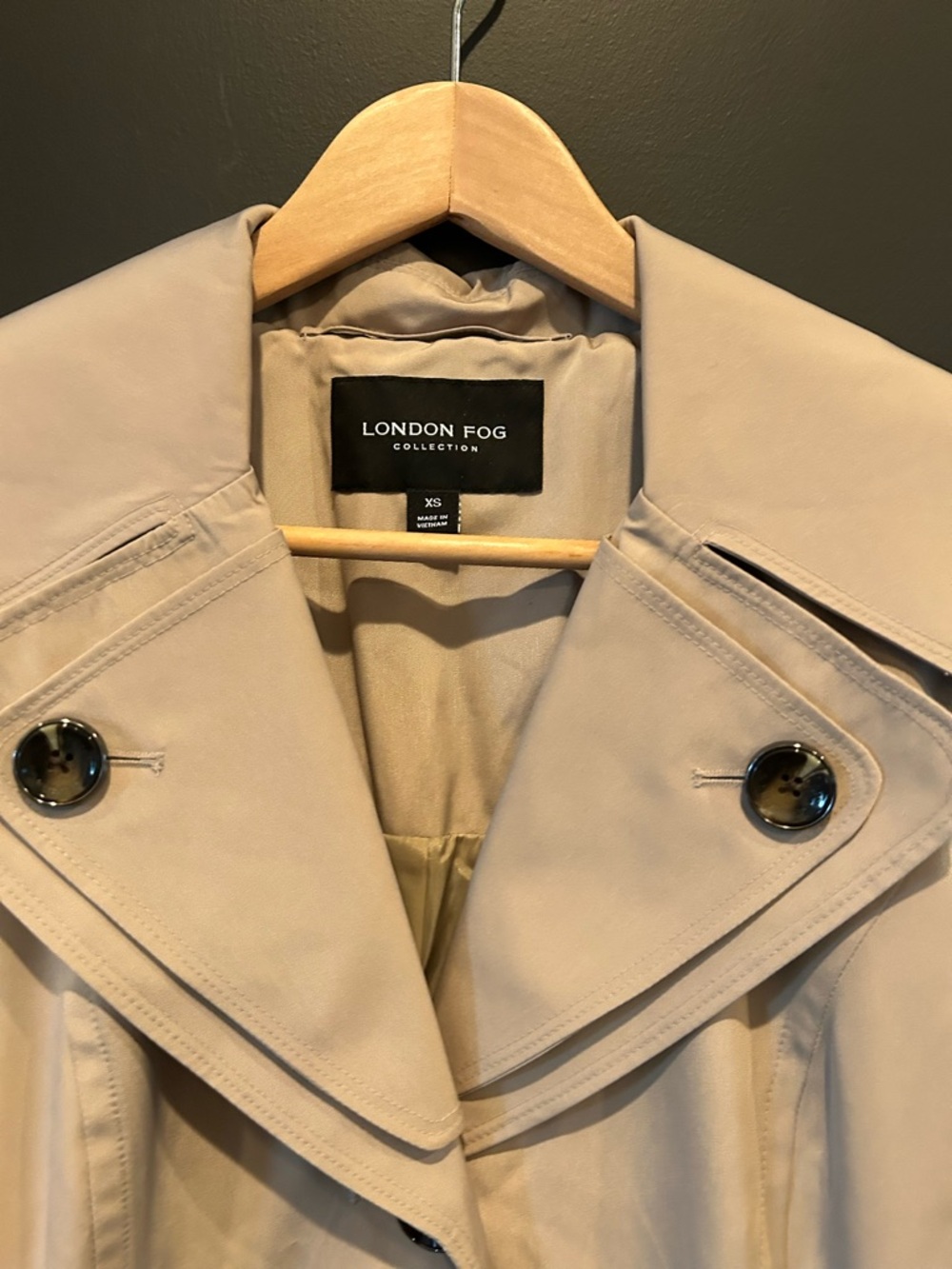 London Fog Classic Beige Trench with Belted Waist - Picture 5 of 12